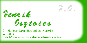 henrik osztoics business card